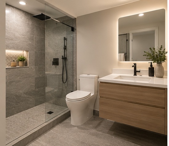 Modern basement bathroom