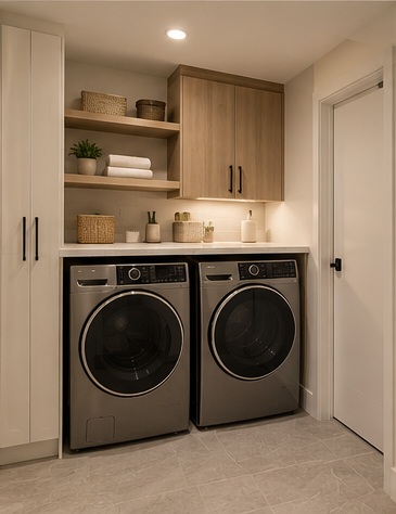 Basement laundry area