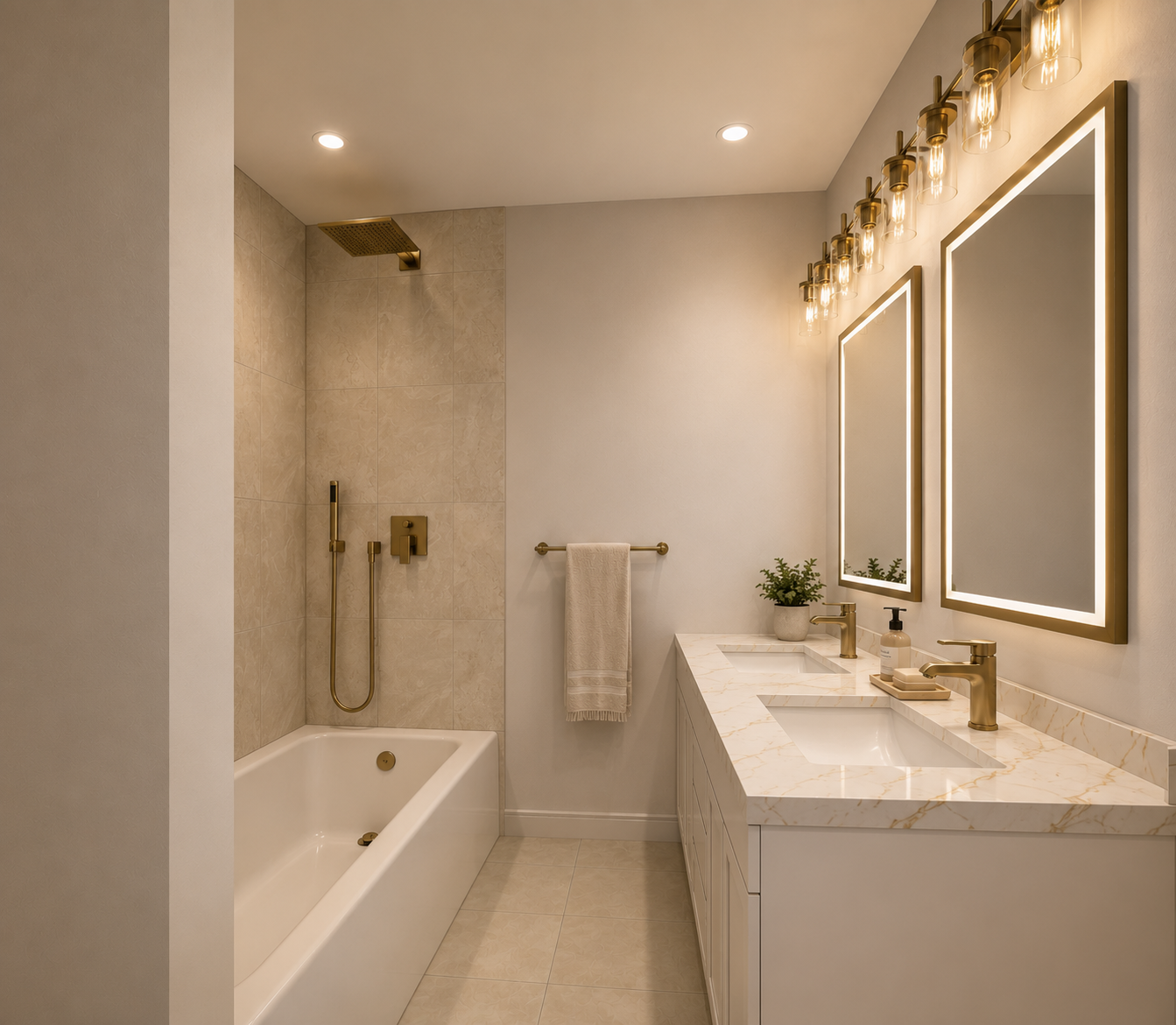 Bathroom tub and vanity