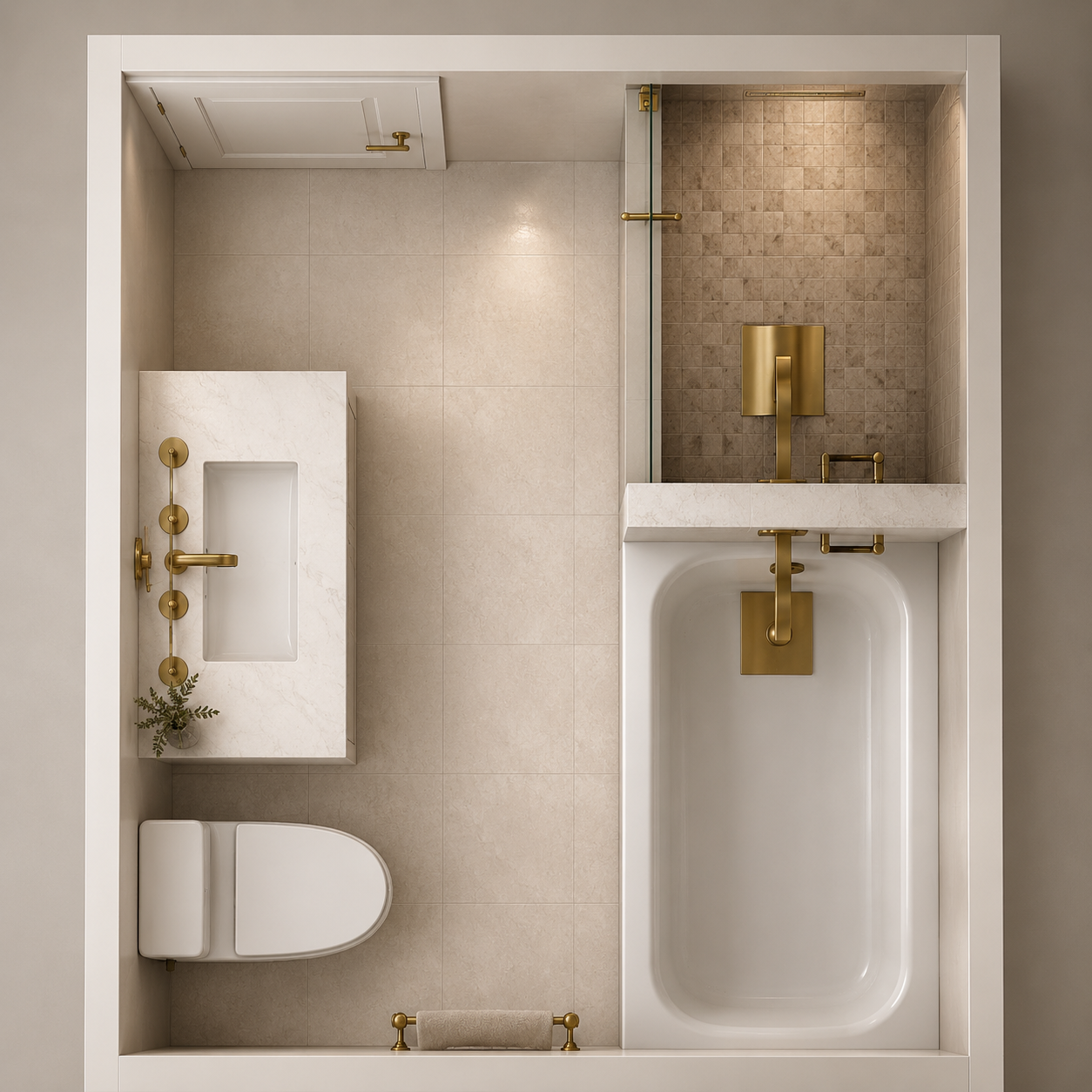 Bathroom top view