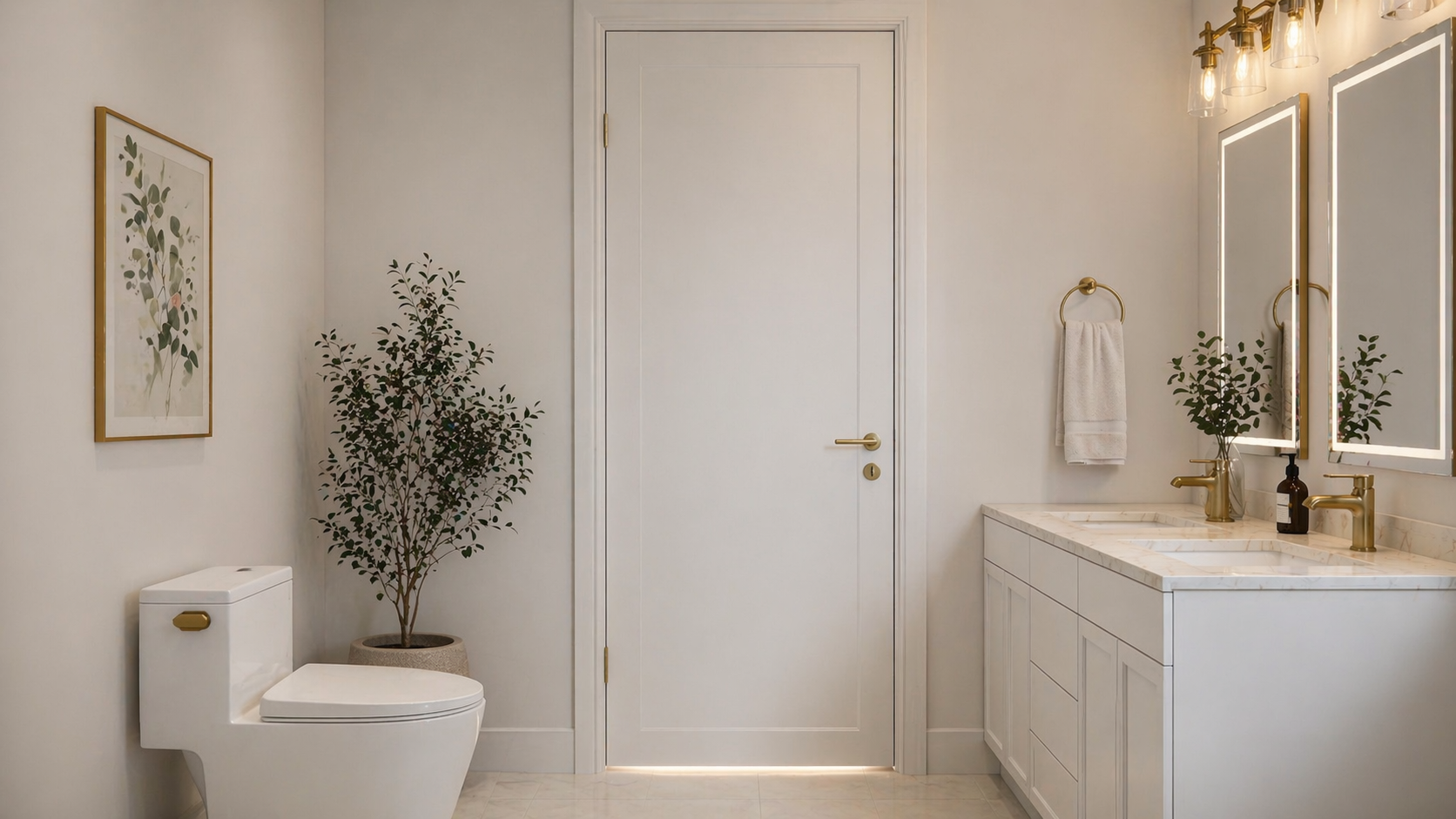 Warm ivory spa bathroom project view 5