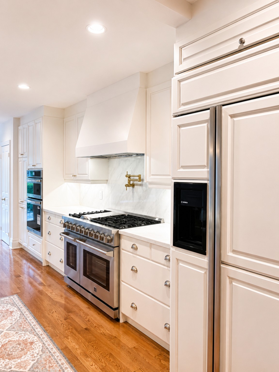 Custom refrigerator surround and range wall