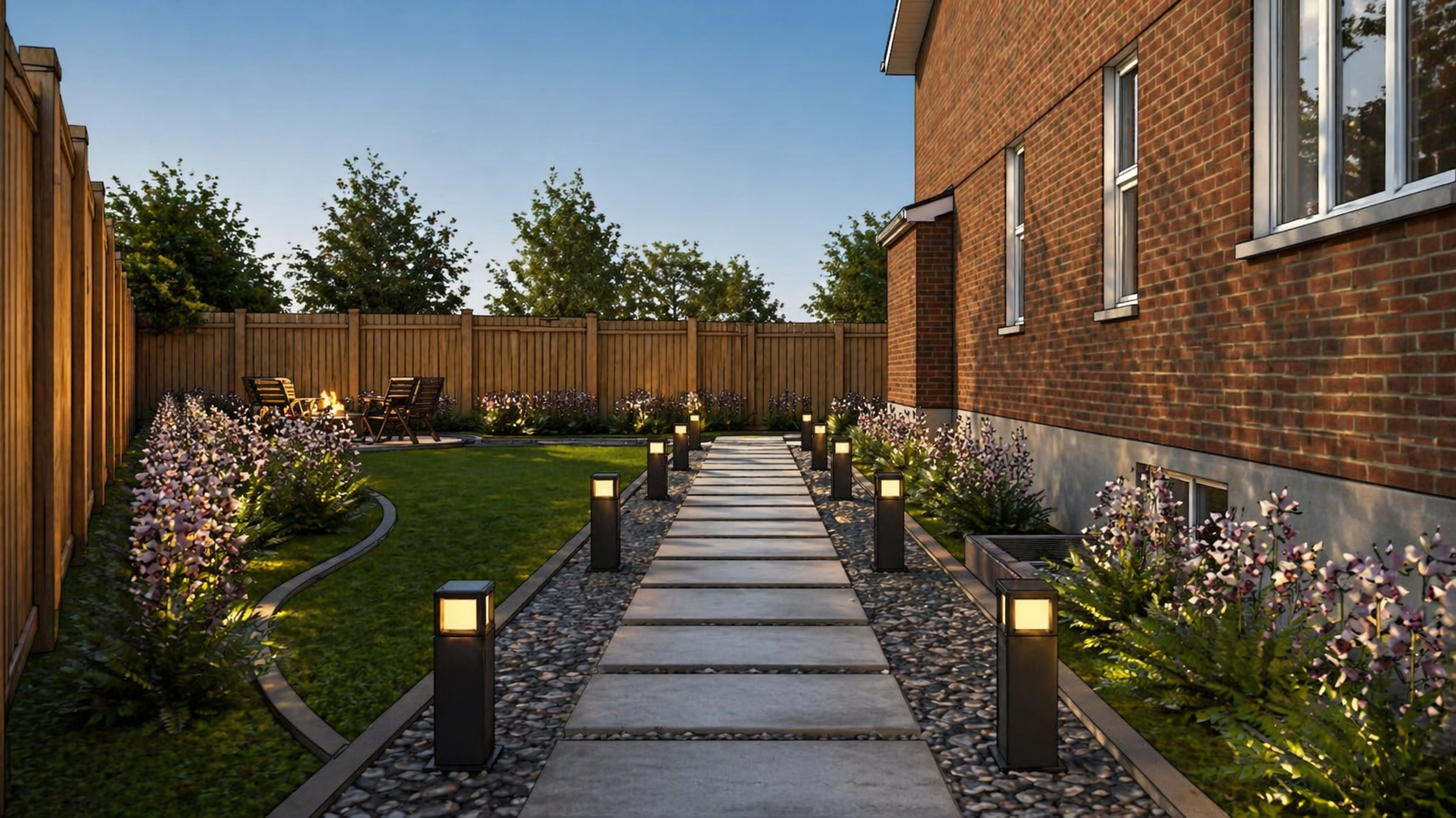 Illuminated landscape walkway